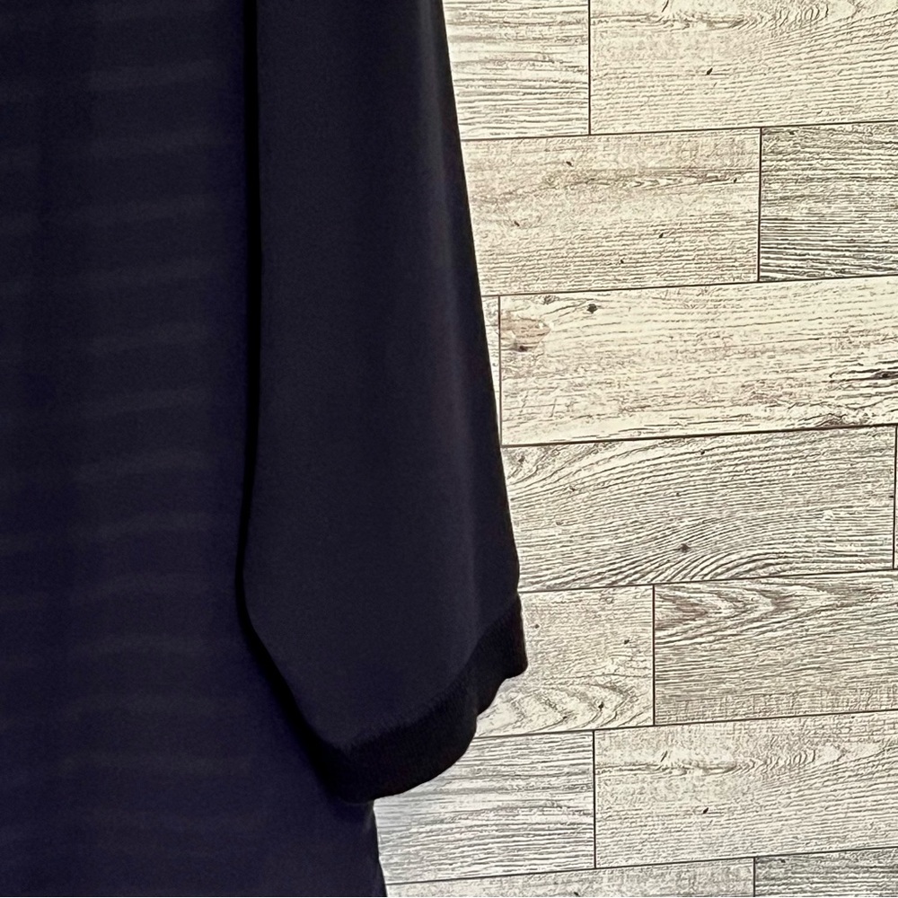 BlueWhite LOFT Women Cotton Polyester Blouse High Low Hem 3/4 Sleeve Striped‎ M - Picture 8 of 12